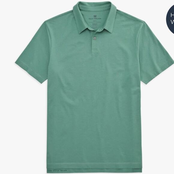 Mack Weldon Men's Pima T-Shirt Polo Green Medium - Picture 1 of 4